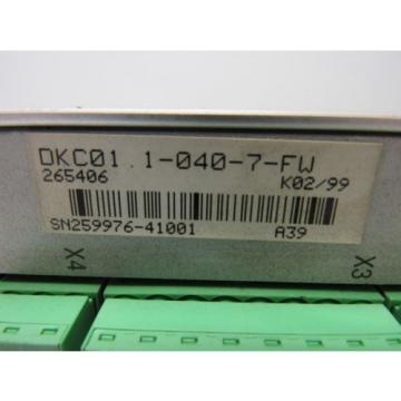 Rexroth Indramat DKC011-040-7-FW Eco Drive W/Manual