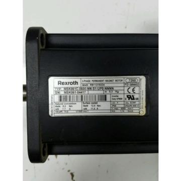 REXROTH MSK061C-0600-NN-S1-UP0-NNNN -3 PHASE PERMANENT MAGNET MOTOR