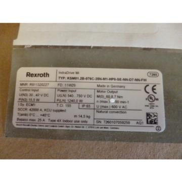 REXROTH INDRADRIVE MI  KSM012B-076C-35N-M1-HP0-SE-NN-D7-NN-FW SERVO MOTOR