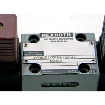 Origin REXROTH 4WE6D51/0FAW120-60 NZ45V HYDRAULIC VALVE 4WE6D51/0FAW120-60NZ45V