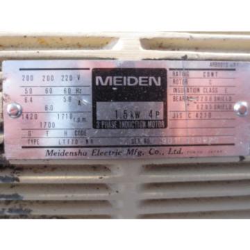 MEIDENSHA MEIDEN MOTOR LTF70-NR NACHI PUMP UPV-1A-16N0-15-4-2477A V15AIR-95