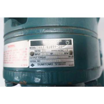 SUMITOMO SM-CYCLO CNHJ4105Y21 26HP 21:1 GEAR REDUCER D548170