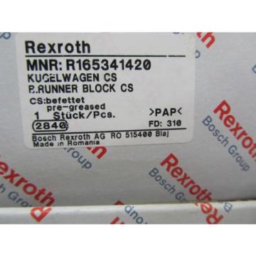 NIB BOSCH REXROTH LINEAR RAIL RUNNER BLOCK BEARING R165341420