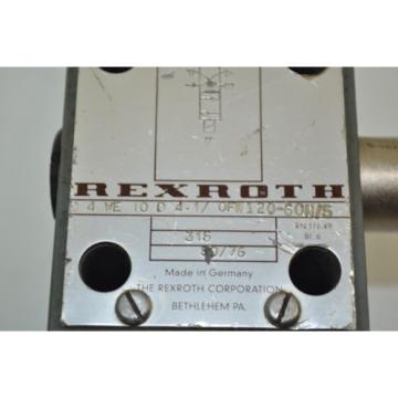 Rexroth Directional Hydraulic Control Valve w/ Solenoid #  4WE10D41  ofw120-60