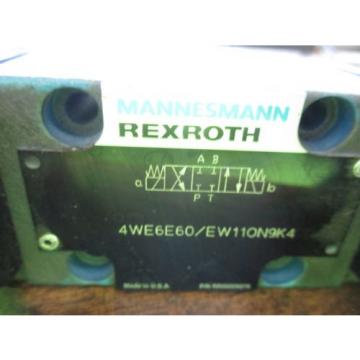 MANNESMANN REXROTH PILOT VALVE 4WE6E60/EW110N9K4