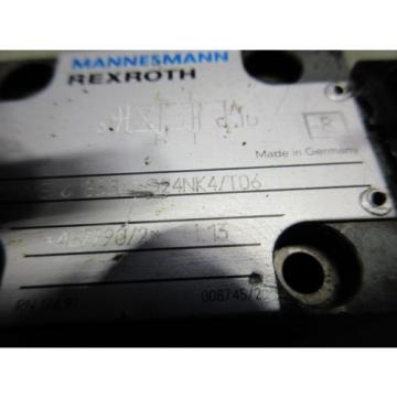 REXROTH SOLENOID VALVE 4WE 6 E53/AG24NK4/T06 GU35-4-A 093 24V DC 26W