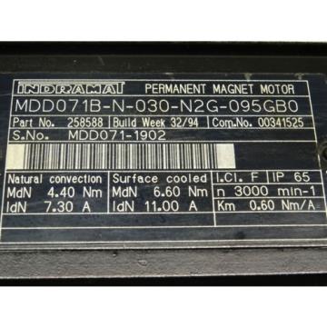 Indramat Rexroth Permanent Magnet Motor MDD071B-N-030-N2G-095GB0