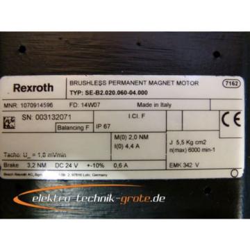 Rexroth SE-B2020-060-04000 Brushless Permanent Magnet Motor   gt; ungebraucht lt;