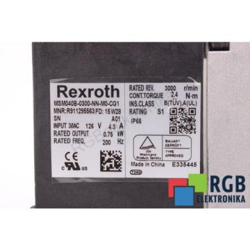 MSM040B-0300-NN-M0-CG1 R911295563 075KW 126V 200HZ 3000/MIN REXROTH ID27468