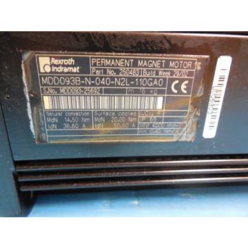 REXROTH INDRAMAT MDD093B-N-040-N2L-110GAO PERMANENT MAGNET MOTOR INDUSTRIAL