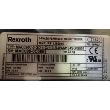 Origin REXROTH MAC090C-0-GD-4-C/110-B-0/AM164S001 RVO MOTOR  RTS05791100