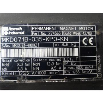 Rexroth Indramat MKD071B-035-KP0-KN W/ AccuDrive Reducer W0510010SZZS03DHMDKZ