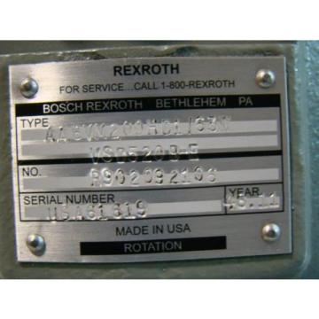 Rexroth Hydraulic Motor Variable Displacment R902092106 AA6VM200H01/63W VSD520B-