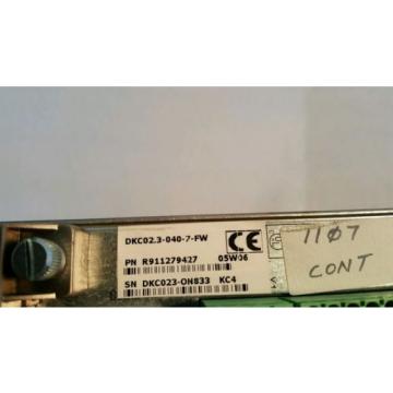 REXROTH INDRAMAT DKC023-040-7-FW SERVO DRIVE W/ FIRMWARE R911279427 USED