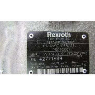 Origin REXROTH HA10VO71DFR/31L-PSC92K07 R902400194/002 HYDRAULIC AXIAL PISTON pumps