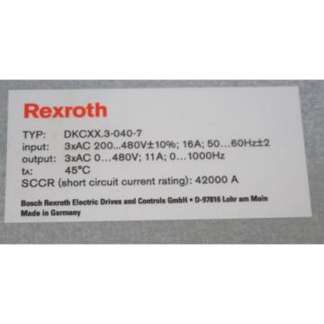 Origin REXROTH INDRAMAT DKC023-040-7-FW SERVO DRIVE W/ BGR-DKC023-LK-SCK02