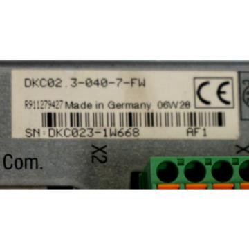 REXROTH INDRAMAT DKC023-040-7-FW SERVO DRIVE W/ BGR-DKC023-LK-SCK02