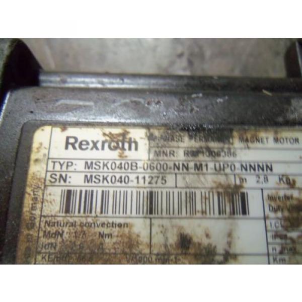 REXROTH MSK040B-0600-NN-M1-UP0-NNNN PERMANENT MAGENT MOTOR USED #4 image