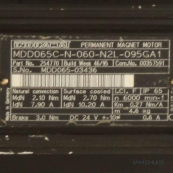 Bosch REXROTH Indramat Servomotor MDD065C-N-060-N2L-095GA1 GEB #2 image