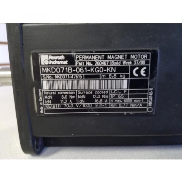 Certified Rexroth Indramat MKD071B-061-KG0-KN Motor, PN: 260467 #2 image