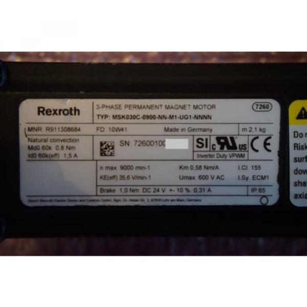 Rexroth Servomotor MSK030C-0900-NN-M1-UG1-NNNN R911308684 #5 image