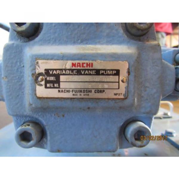 NACHI HYDRAULIC POWER UNIT VARIABLE VANE VDC-1B-2A3-HU-1688K/OF8830000 MOTOR #7 image