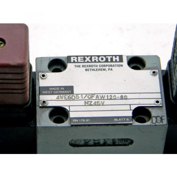 Origin REXROTH 4WE6D51/0FAW120-60 NZ45V HYDRAULIC VALVE 4WE6D51/0FAW120-60NZ45V #5 image