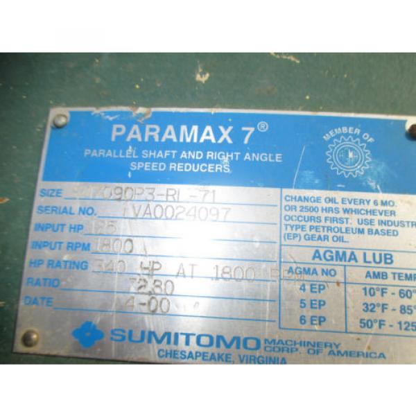 SUMITOMO PARAMAX GEAR REDUCER 7090P3 -71-1 #3 image