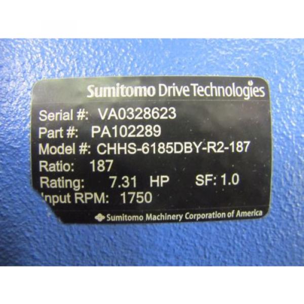 SUMITOMO PA102289 CHHS-6185DBY-R2-187 187:1 RATIO SPEED REDUCER GEARBOX Origin #2 image