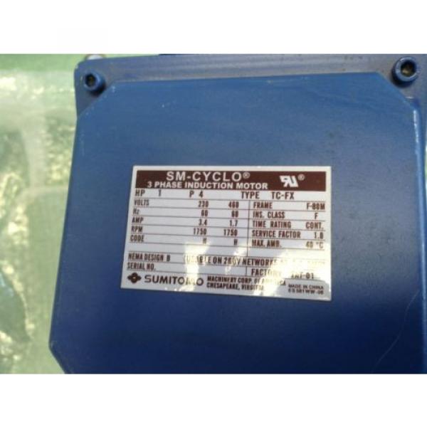 Origin CNHMS1-6095YC-17 Sumitomo Sm-cyclo 6000 1HP Induction Motor TC-FX,ground3 #2 image