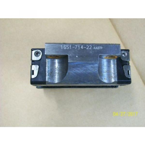 1 SET 4 REXROTH LINEAR BEARING ROLLER BLOCK amp; 2 23#034; GUIDE RAIL 1651-714-22 #2 image