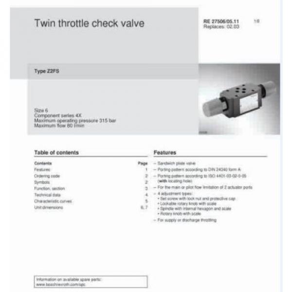 Z2FS6-2-4X/1QV Rexroth R900481623 Twin throttle Sandwich Plate Valve Hydraulics #5 image