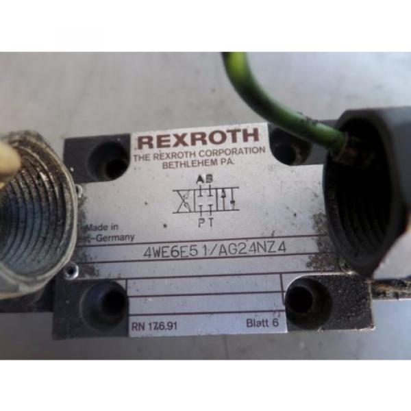 REXROTH DIRECTIONAL VALVE 4WE6E51/AG24NZ4 LOT# 1630 James #4 image