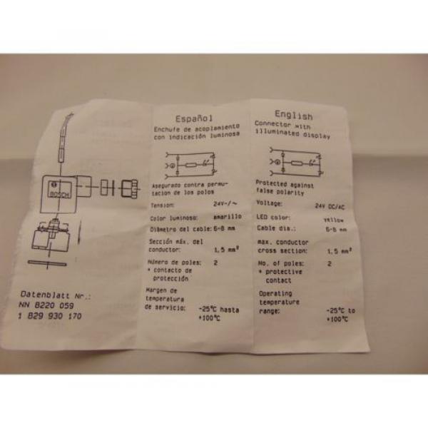 BOSCH REXROTH 1834484107 FORM B VALVE CONNECTOR WITH LED 24 VOLT #8 image