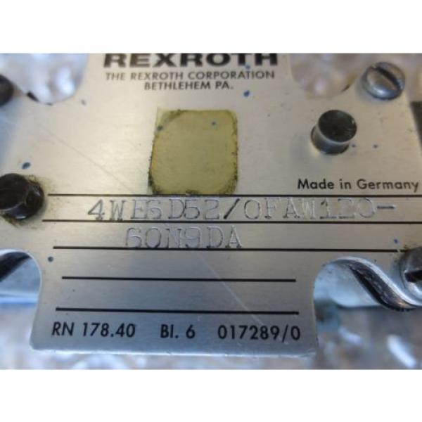 CNC REXROTH 4WE6D52/0FAW120-60N9DA 4WE6D52/0FAW12060N9DA SOLENOID VALVE #2 image