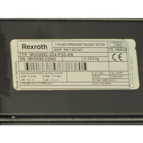 REXROTH TYP: MHD095C-024-PG0-AN AC SERVO MOTOR -Origin- #6 image