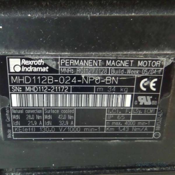 Rexroth Indramat Servomotor MHD112B-024-NP0-BN R911277128 NOV #2 image