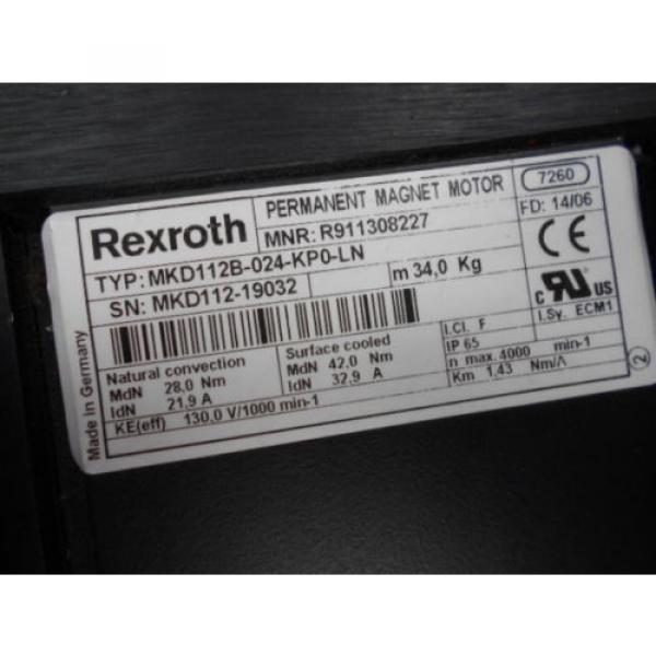 REXROTH, MOTOR, SERVO, W/ABS FEEDBACK, 316200035 #1 image