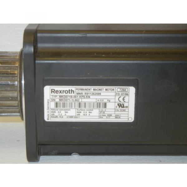 REXROTH INDRAMAT MKD071B-061-KP0-KN USED PERMANENT MAGNET MOTOR MKD071B061KP0KN #2 image