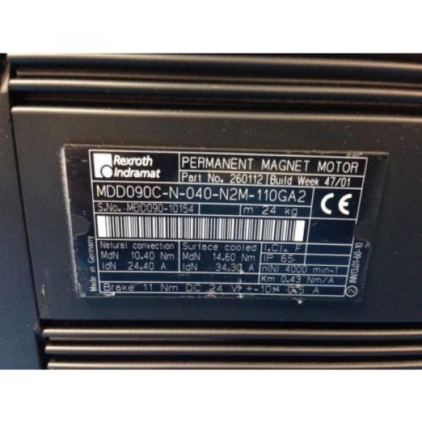 USED REXROTH INDRAMAT MDD090C-N-040-N2M-110GA2 PERMANENT MAGNET MOTOR NICE 2E #5 image