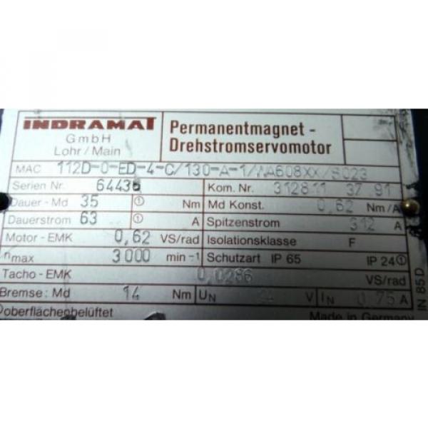 REXROTH INDRAMAT MAC112D-0-ED-4-C/130-A-1/WA608XX/S023 Servomotor - unused - #3 image