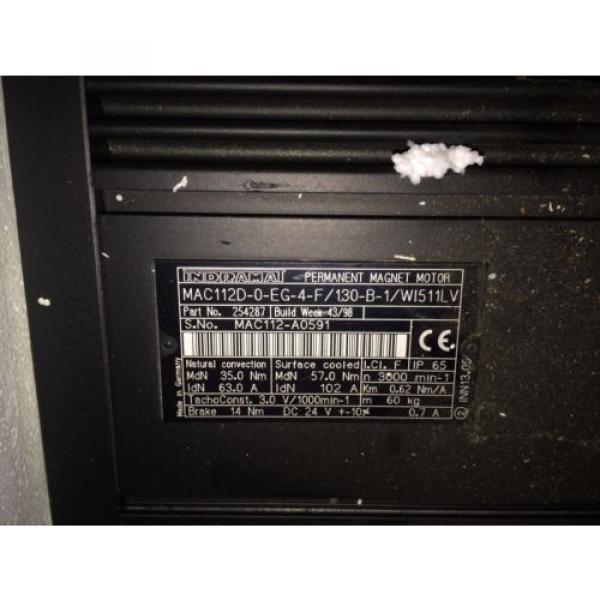 Indramat Rexroth Bosch Servo Motor MAC112D-0-EG-4-F/130-B-1/WI511LV 254287 Origin #3 image