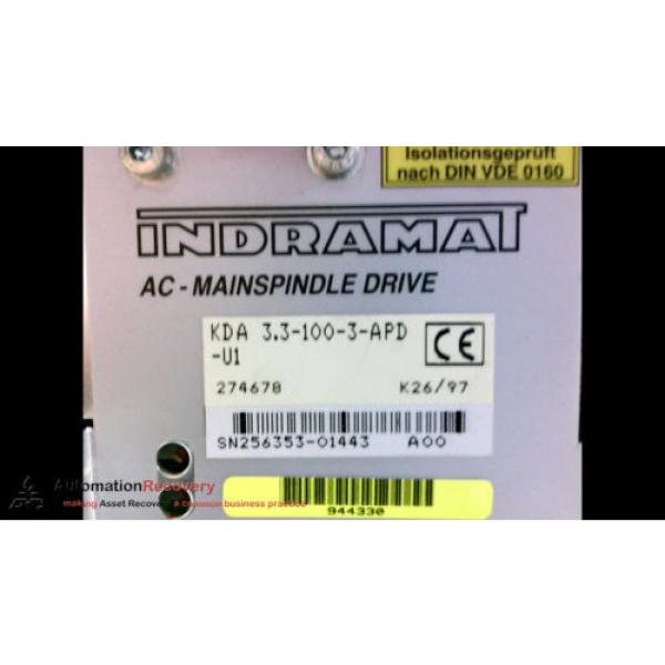 REXROTH INDRAMAT KDA 33-100-3-APD-U1 SERVO DRIVE 300VDC INPUT 115VAC #7 image