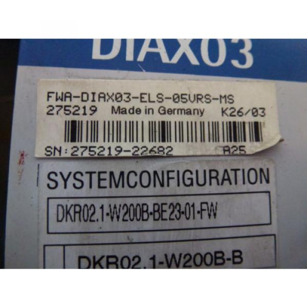 Indramat DKR021-W200B-BE23-01-FW Rexroth FWA-DIAX03-ELS-05VRS-MS #3 image