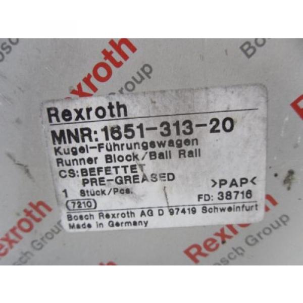 Origin REXROTH 1651-313-20 RUNNER BLOCK/BALL RAIL #2 image