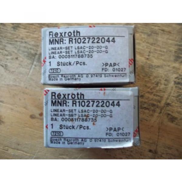 LOT OF 2  Origin MATCHING REXROTH R102722044 LINEAR-SET  LSAC-20-DD-G   BUSHINGS #1 image