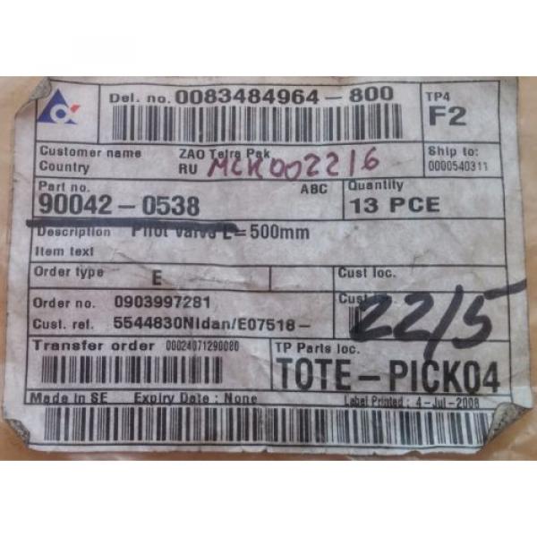 Origin REXROTH PILOT VALVE = 500 0493833103 Tetra 90042-0538 #3 image