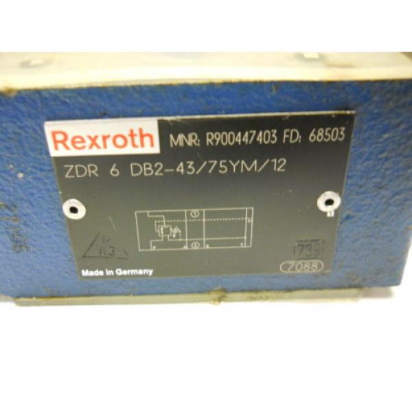 REXROTH ZDR6DB2-43/75YM/12 SANDWICH PRESSURE REDUCING VALVE P/N R900447403  Origin #2 image